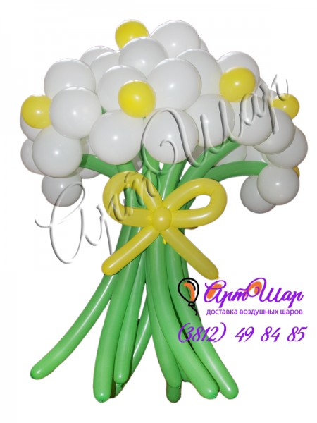 Букет цветов «Облако ромашек» из  воздушных шаров  