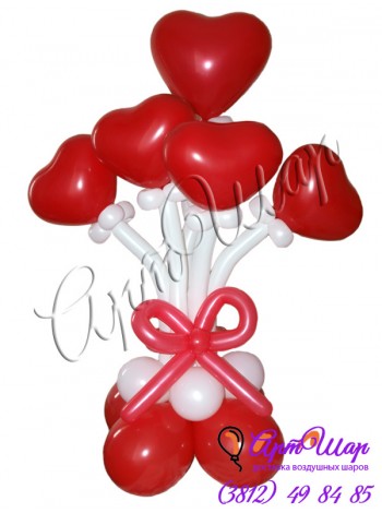 Букет из воздушных шаров  «От сердца»
