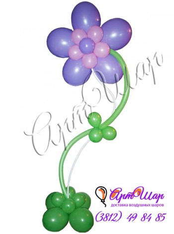Фигура «Цветок на изогнутой ножке» из воздушных шаров
