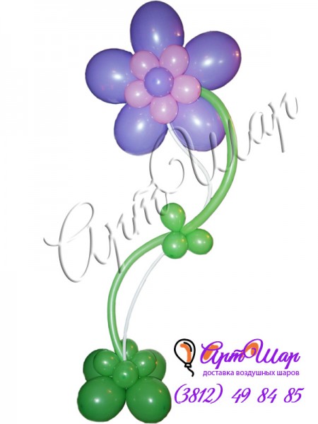 Фигура «Цветок на изогнутой ножке» из воздушных шаров