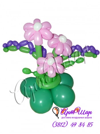  Букет цветов из  воздушных шаров  «Букетик» 