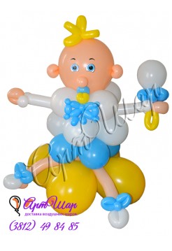 Фигура «Малыш с погремушкой» из воздушных шаров