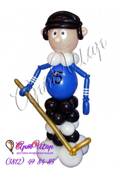 Фигура «Хоккеист» из воздушных шаров