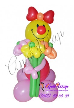 Фигура «Девочка-клоун» из воздушных шаров