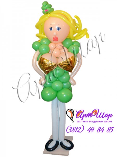 Фигура «Девушка-солдат» из воздушных шаров