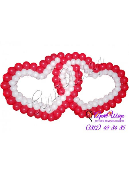 Фигура «Двойное сердце» из воздушных шаров
