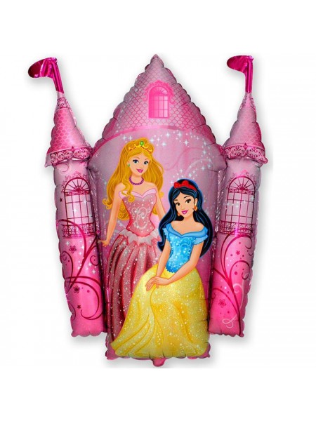 Фольгированная фигура «Принцессы и замок» с гелием