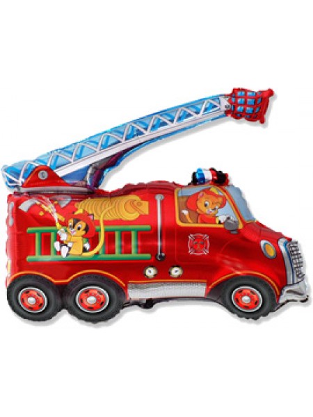 Фольгированная фигура «Пожарная машина»  с гелием