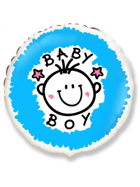 Фольгированный круг «Baby boy» с гелием