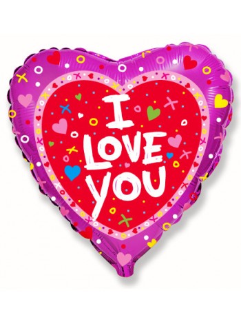 Фольгированное сердце «I love you» с гелием