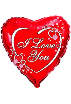 Фольгированное сердце «I love you» с гелием