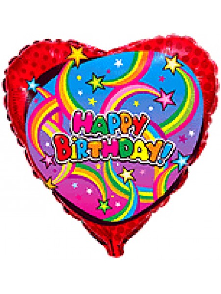 Фольгированное сердце «Happy Birthday»с гелием