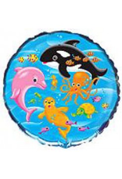 Фольгированный круг «Подводный мир» с гелием