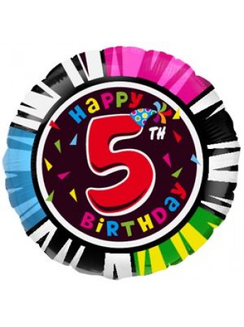Фольгированный круг «Happy Birthday 5» с гелием