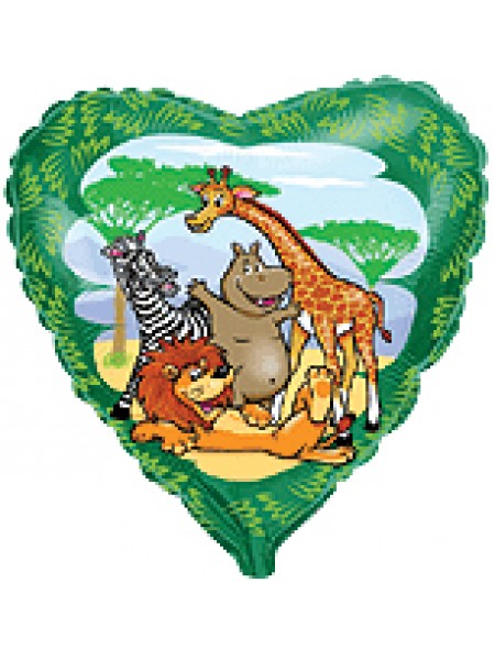 Фольгированное сердце «Мадагаскар» с гелием